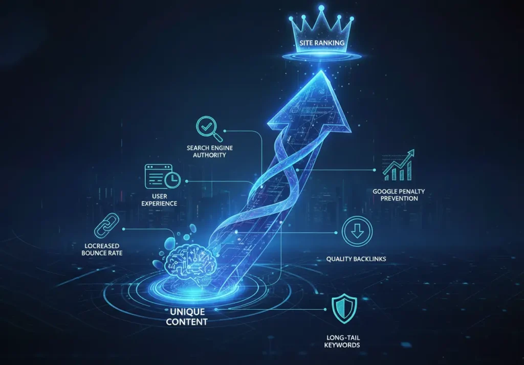تاثیر محتوای یونیک در سئو بر رتبه سایت