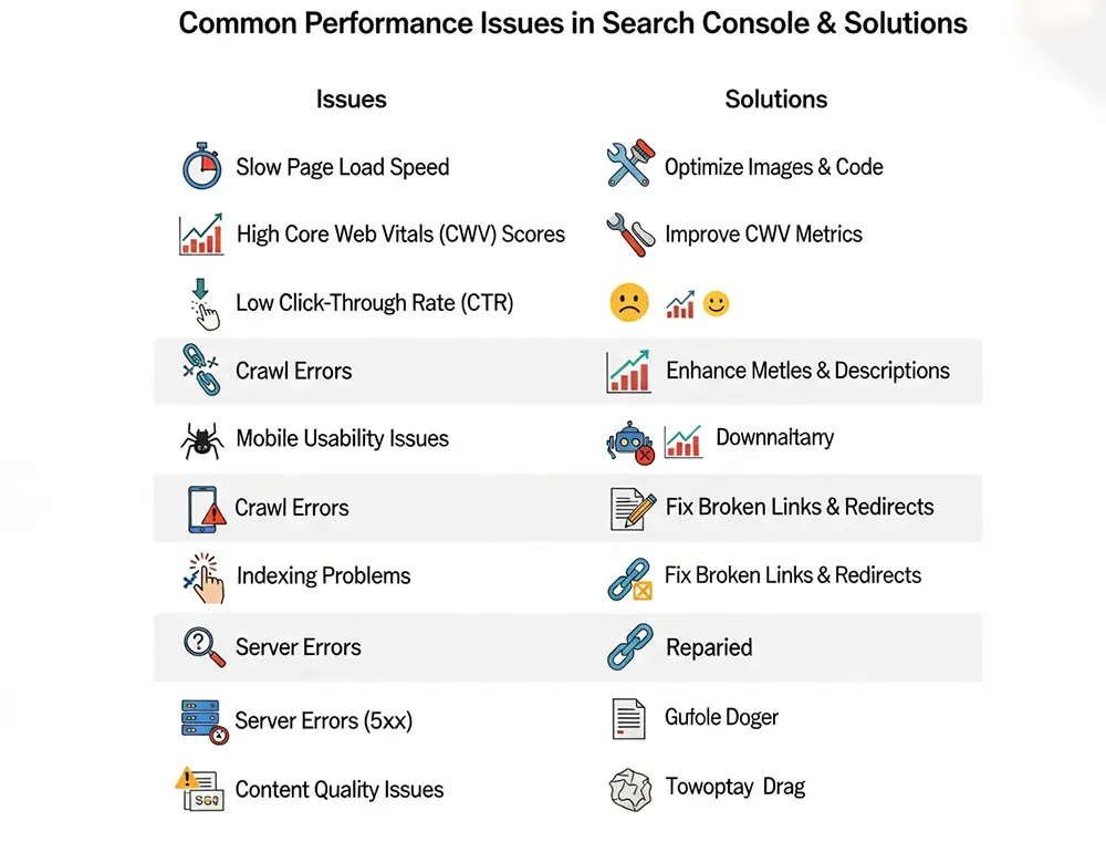 مشکلات رایج performance در سرچ کنسول و راهکارها