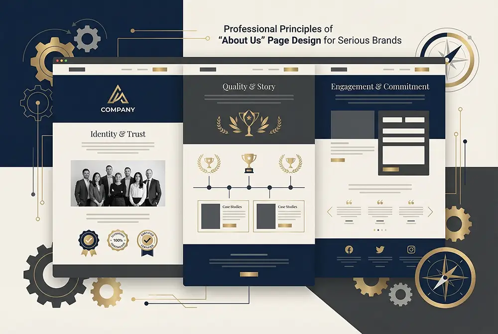اصول حرفهای طراحی صفحه درباره ما برای برندهای جدی